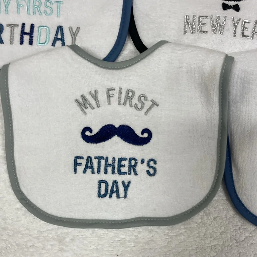 5/$20 Nwot HB baby’s first bibs one size unisex gender neutral